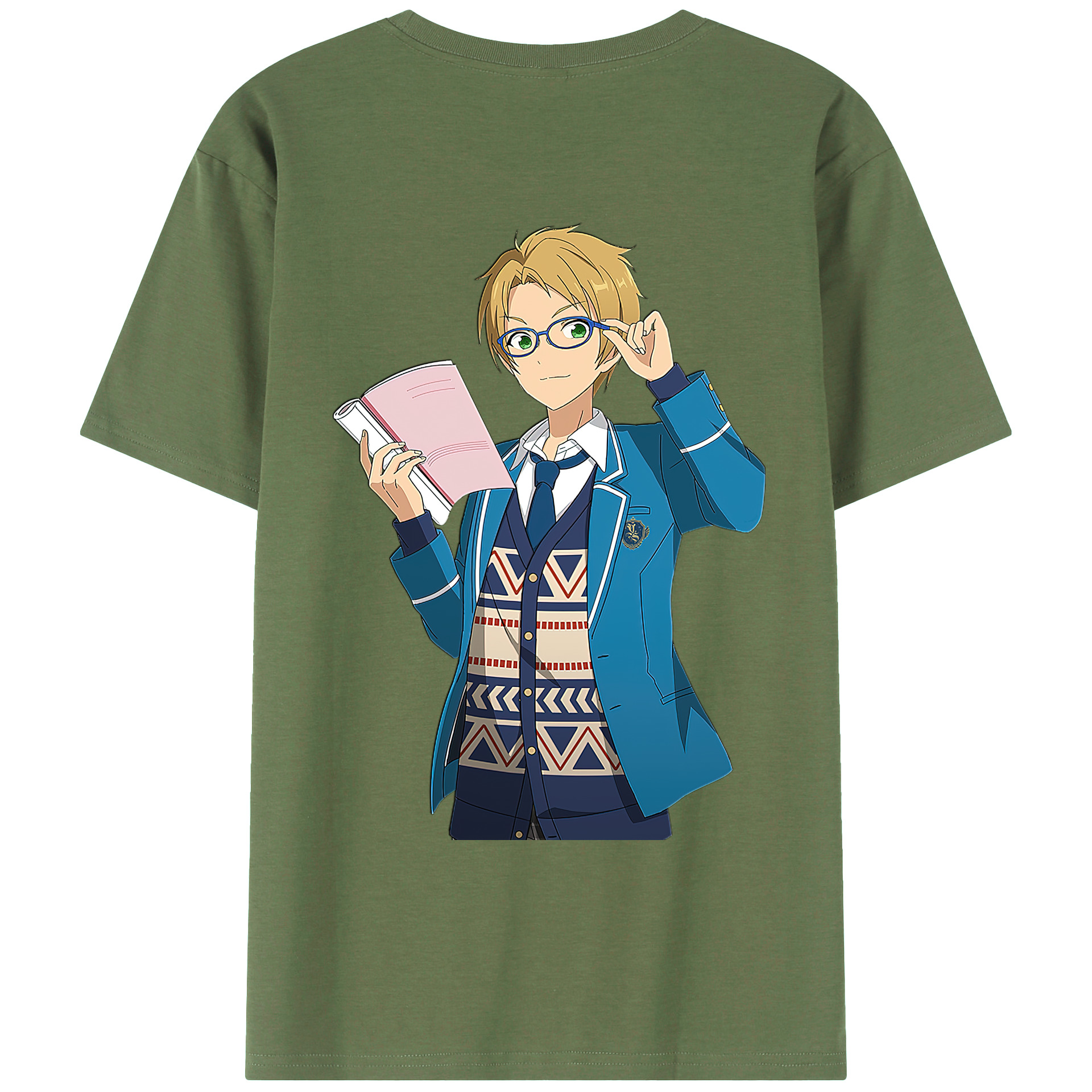 （画像用） あんさんぶるスターズ! Ensemble Stars 綿100％ メンズ半袖Tシャツ（バックプリント） 通気性